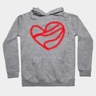 Red watercolor heart love design Hoodie